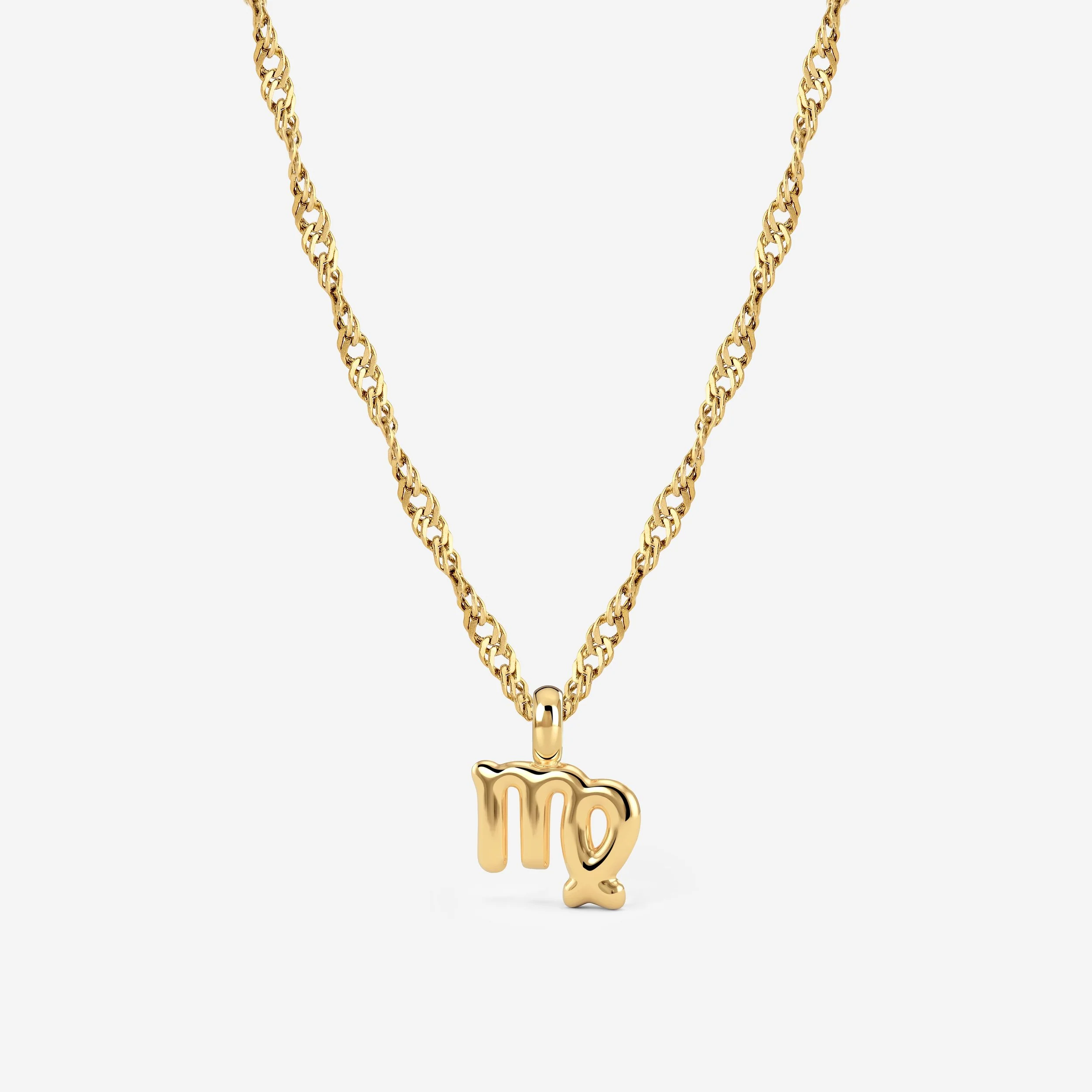 Virgo Bubble Necklace Stud Earrings Gold