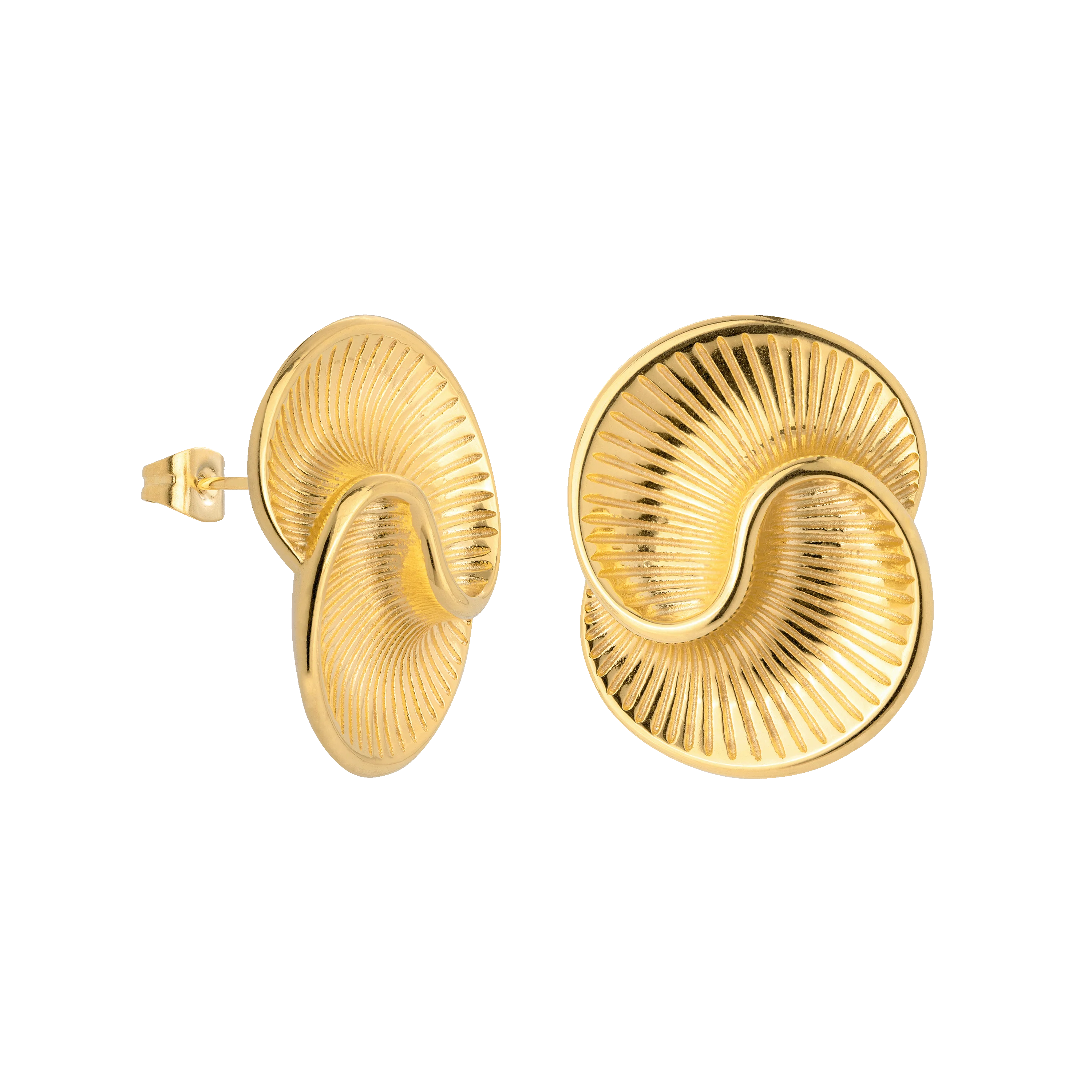 Winding Spiral Studs Gold
