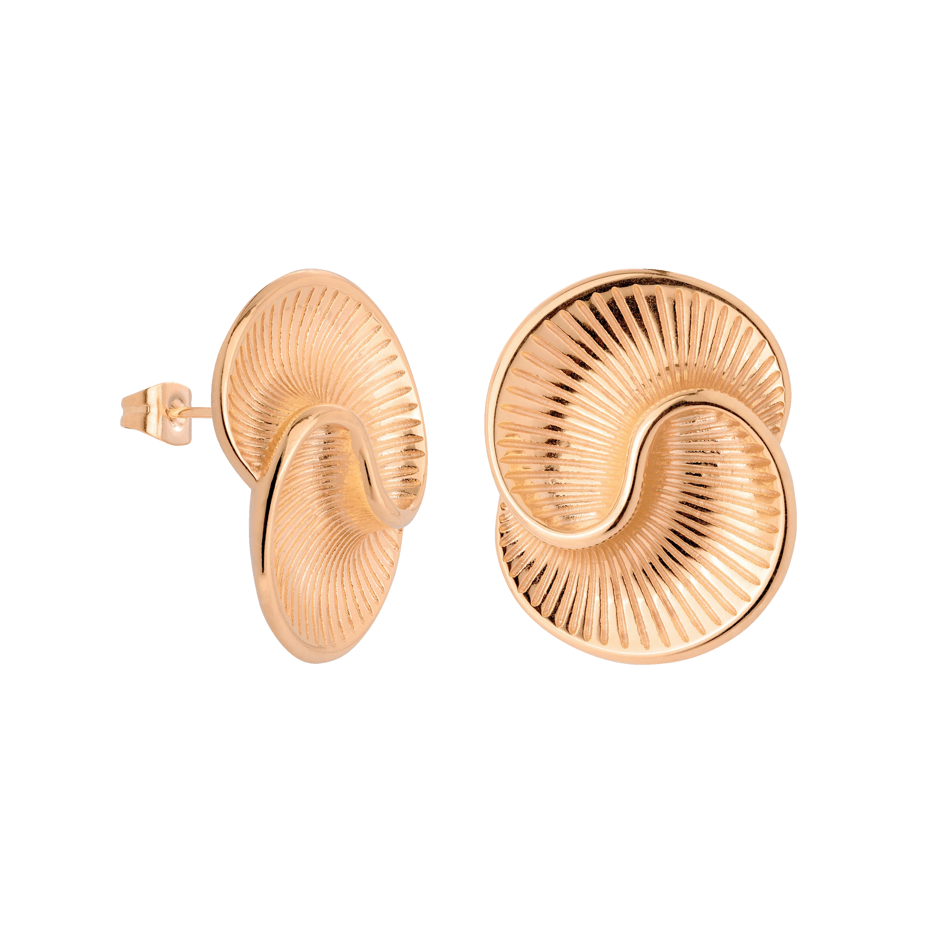 Winding Spiral Studs Rose Gold