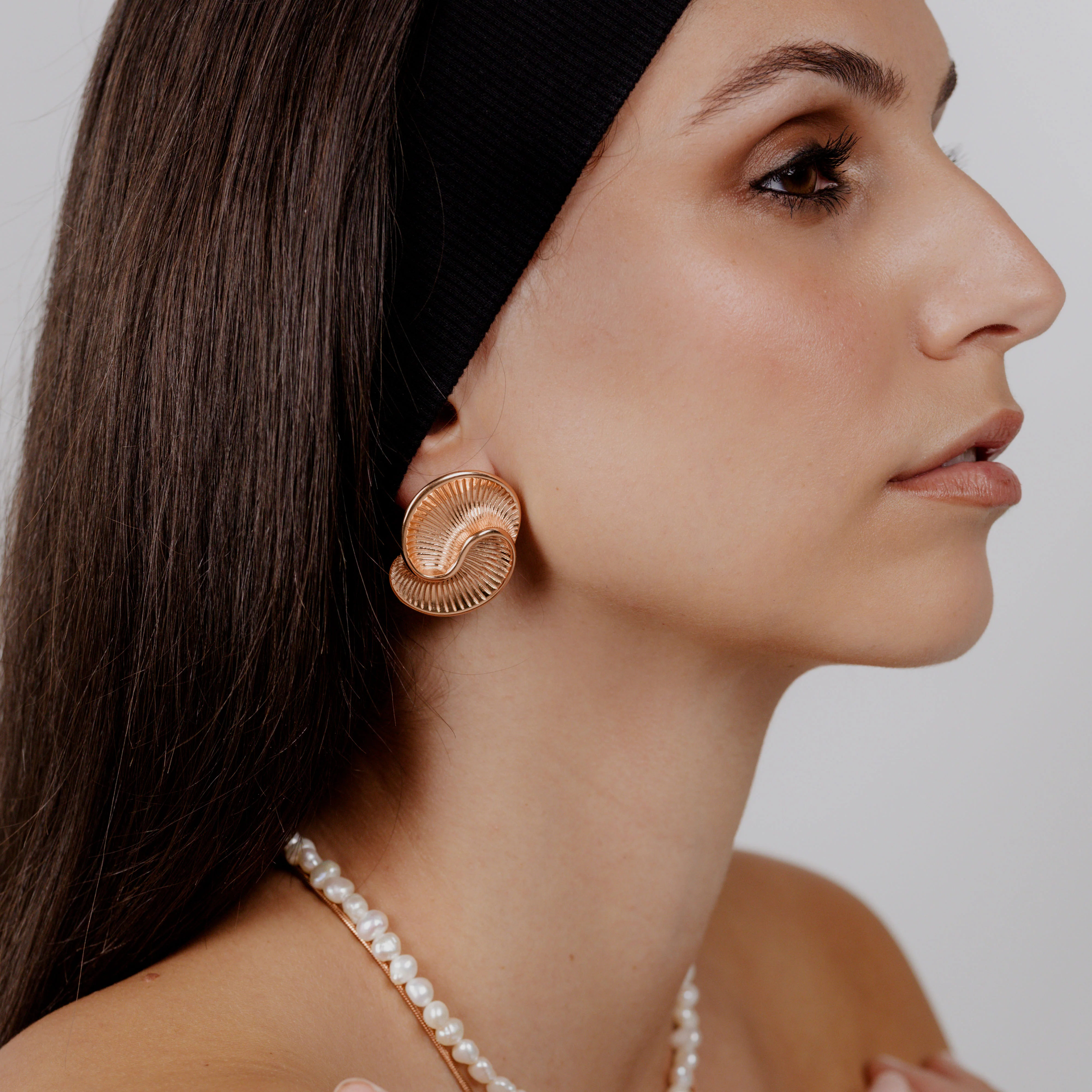 Winding Spiral Studs Rose Gold - Image 2