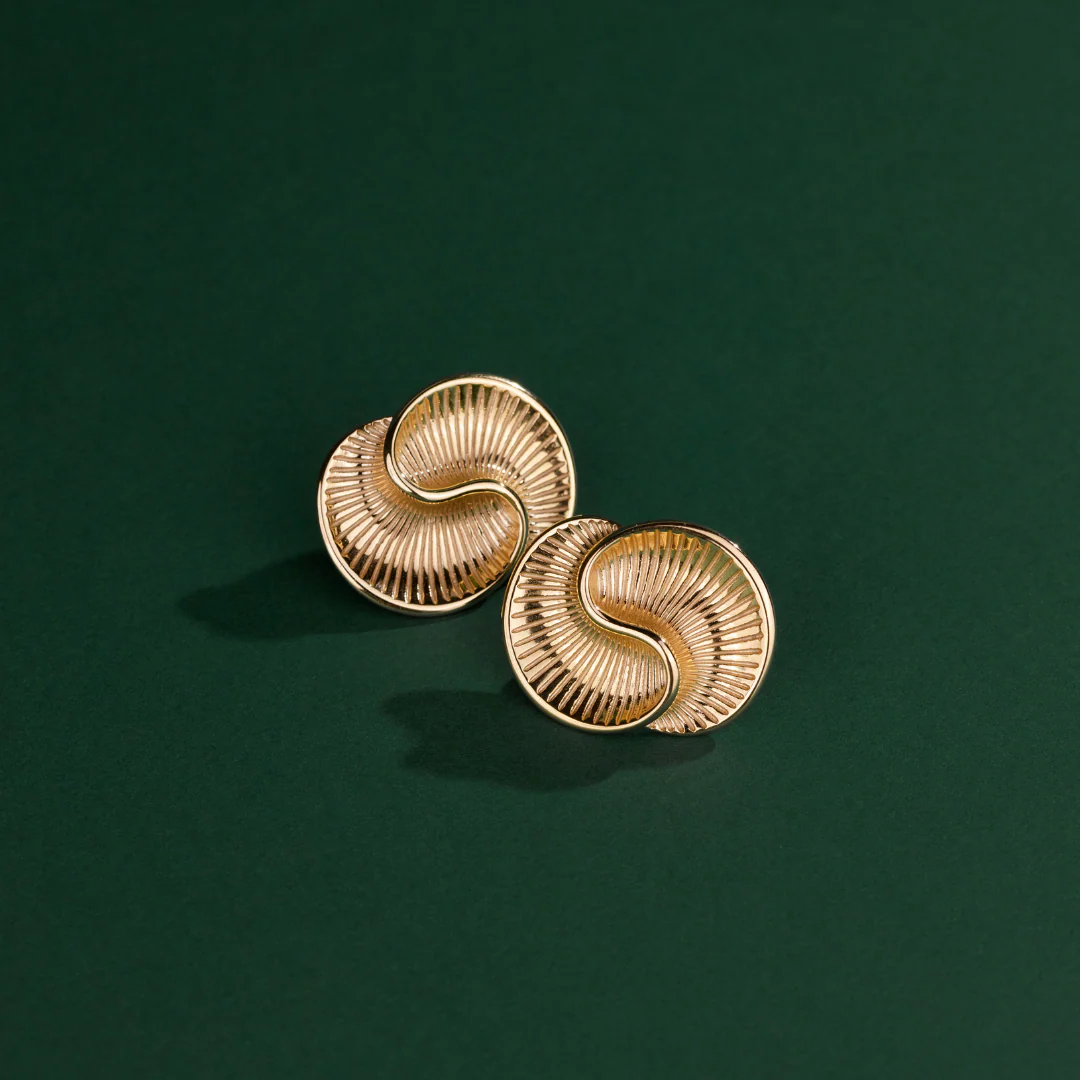 Winding Spiral Studs Rose Gold - Image 3