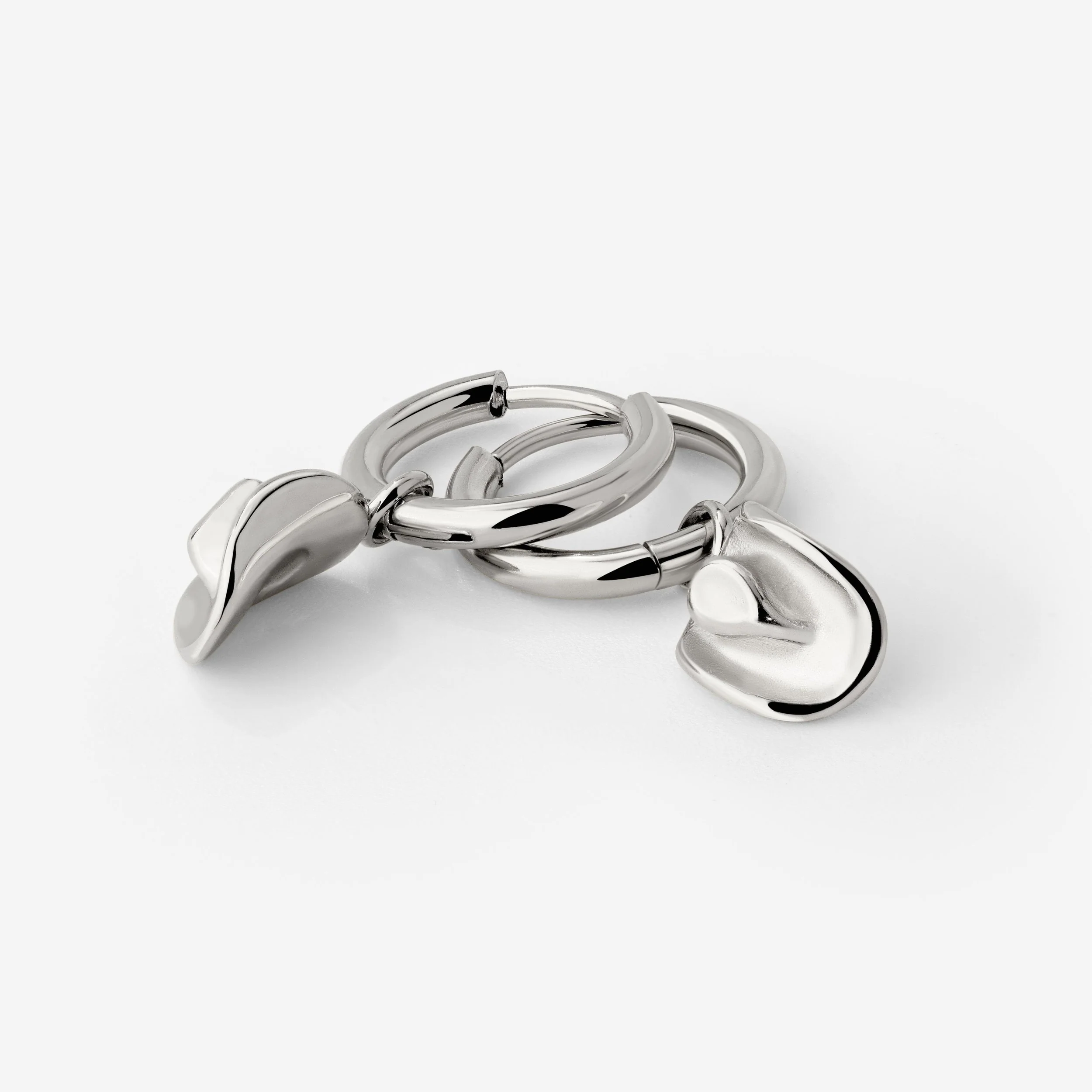 Yeehaw Hoop Set Small Silver - Image 4