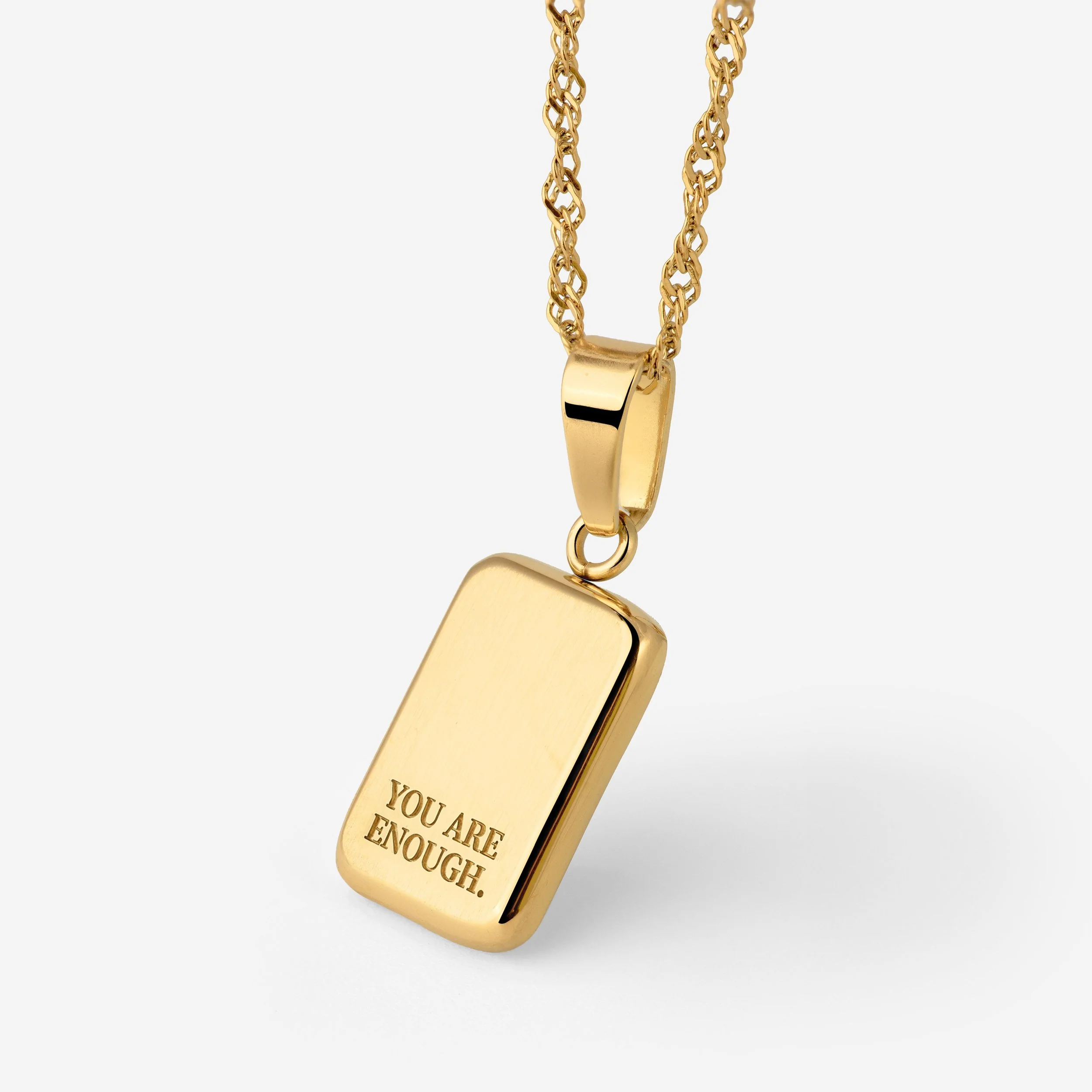 You are enough Necklace Stud Earrings Gold - Image 4