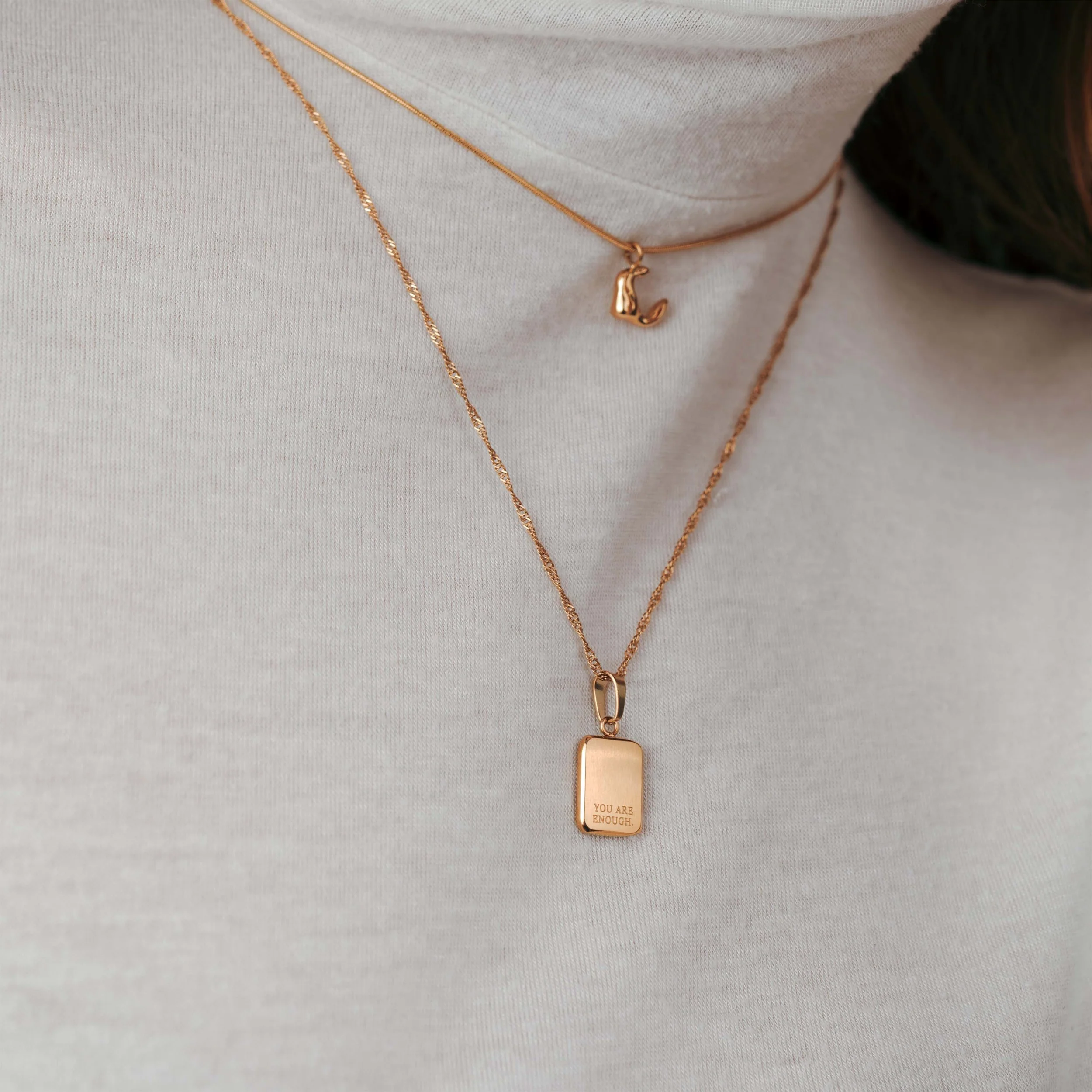 You are enough Necklace Rose Gold - Image 3