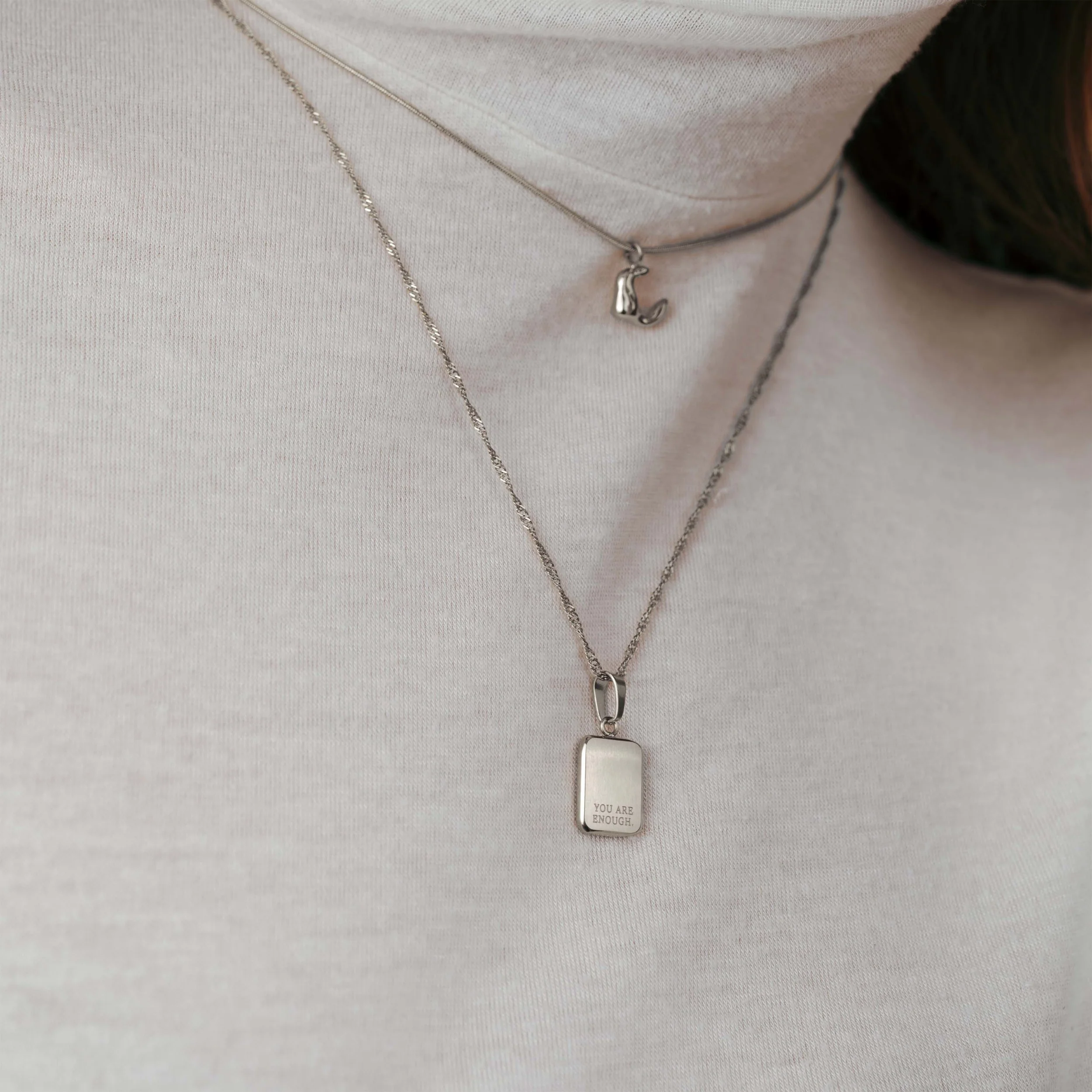 You are enough Necklace Silver - Image 3