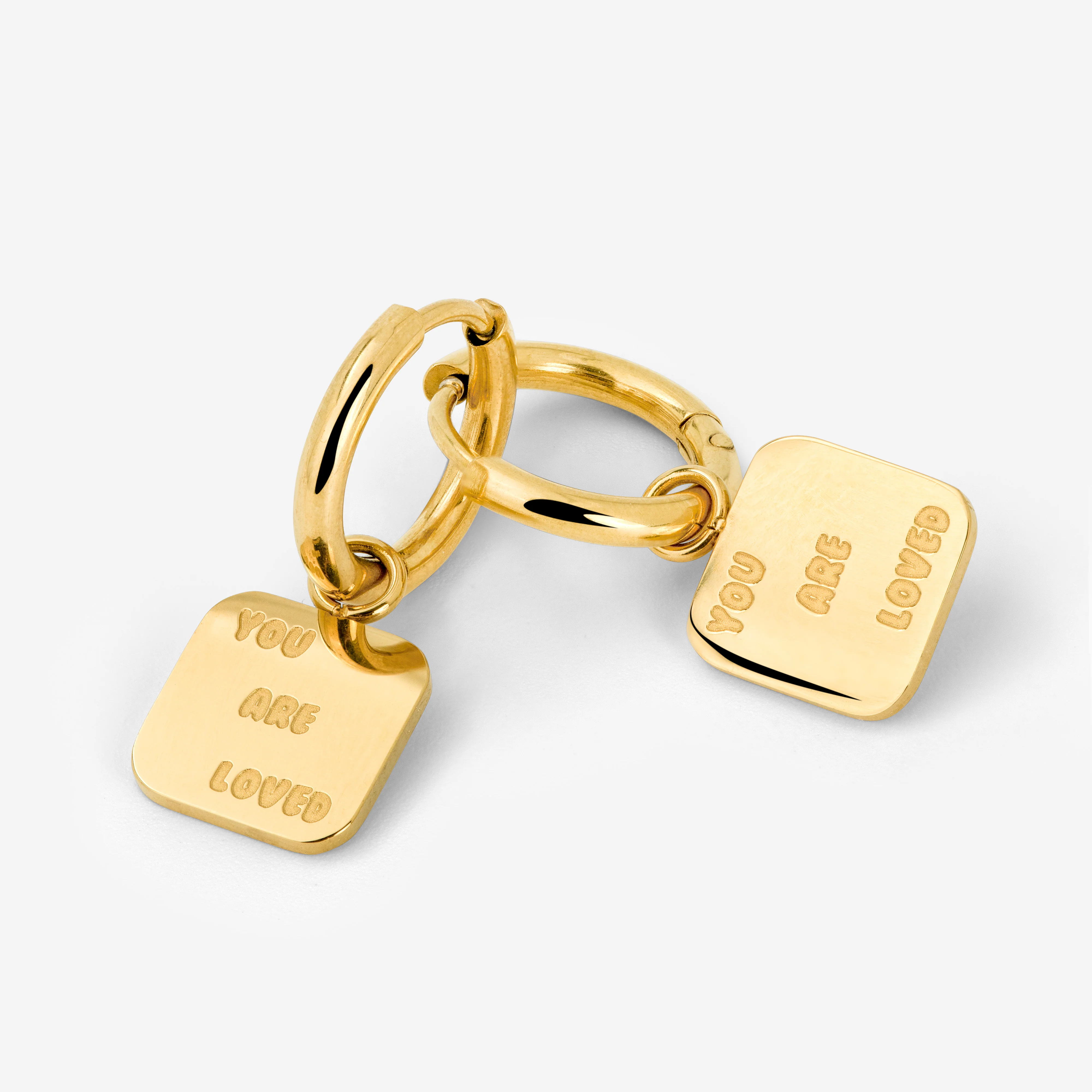 You are loved Hoop Set Small Gold - Image 4