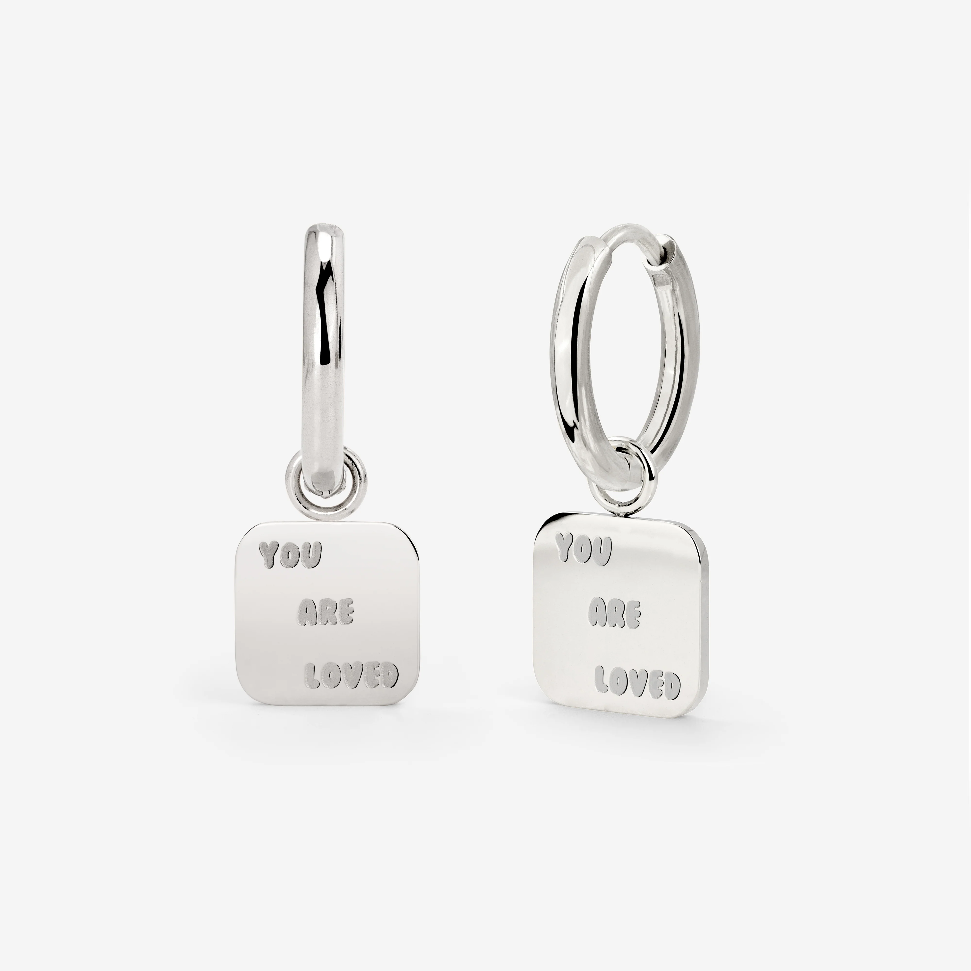 You are loved Hoop Set Small Silver