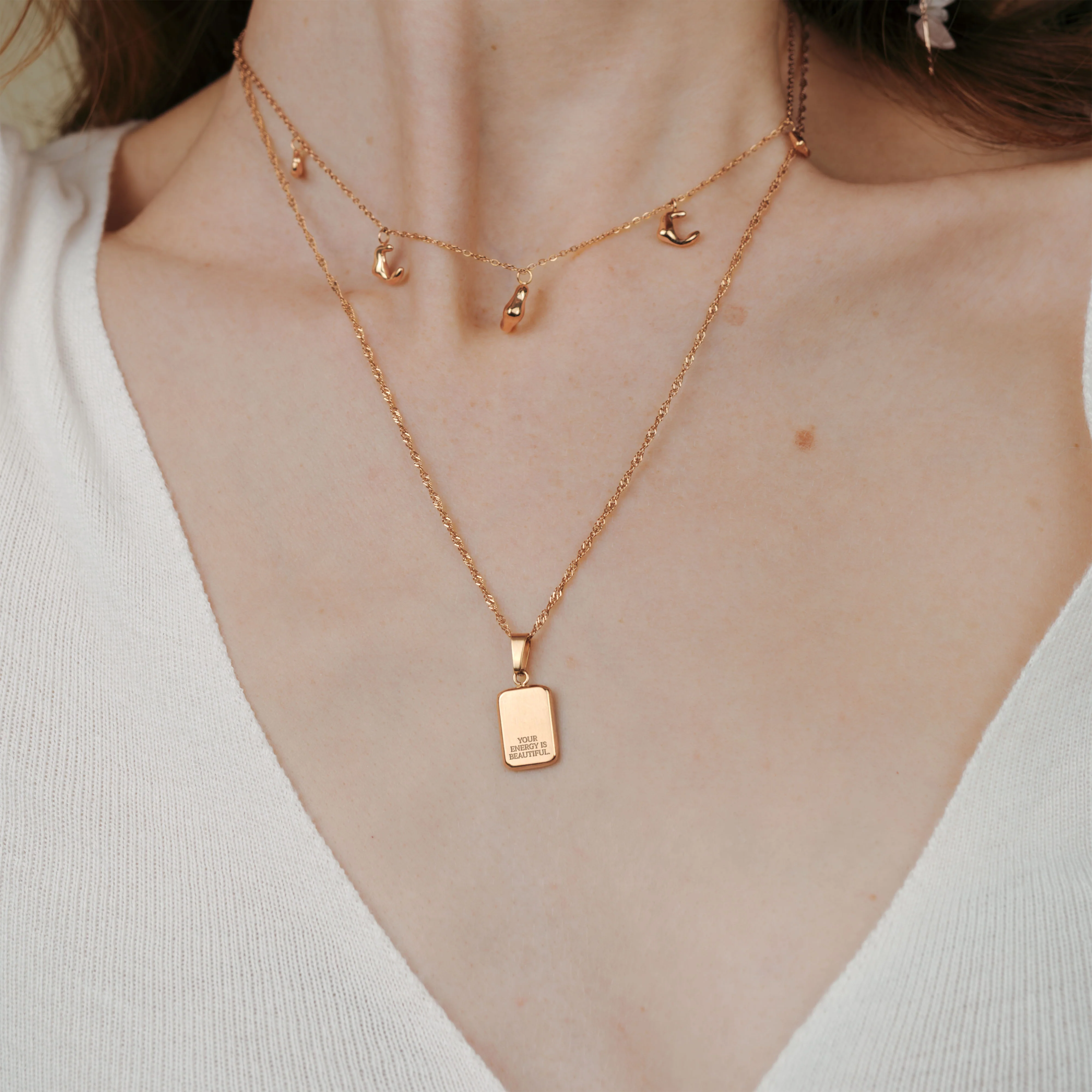Your energy is beautiful Necklace Rose Gold - Image 3