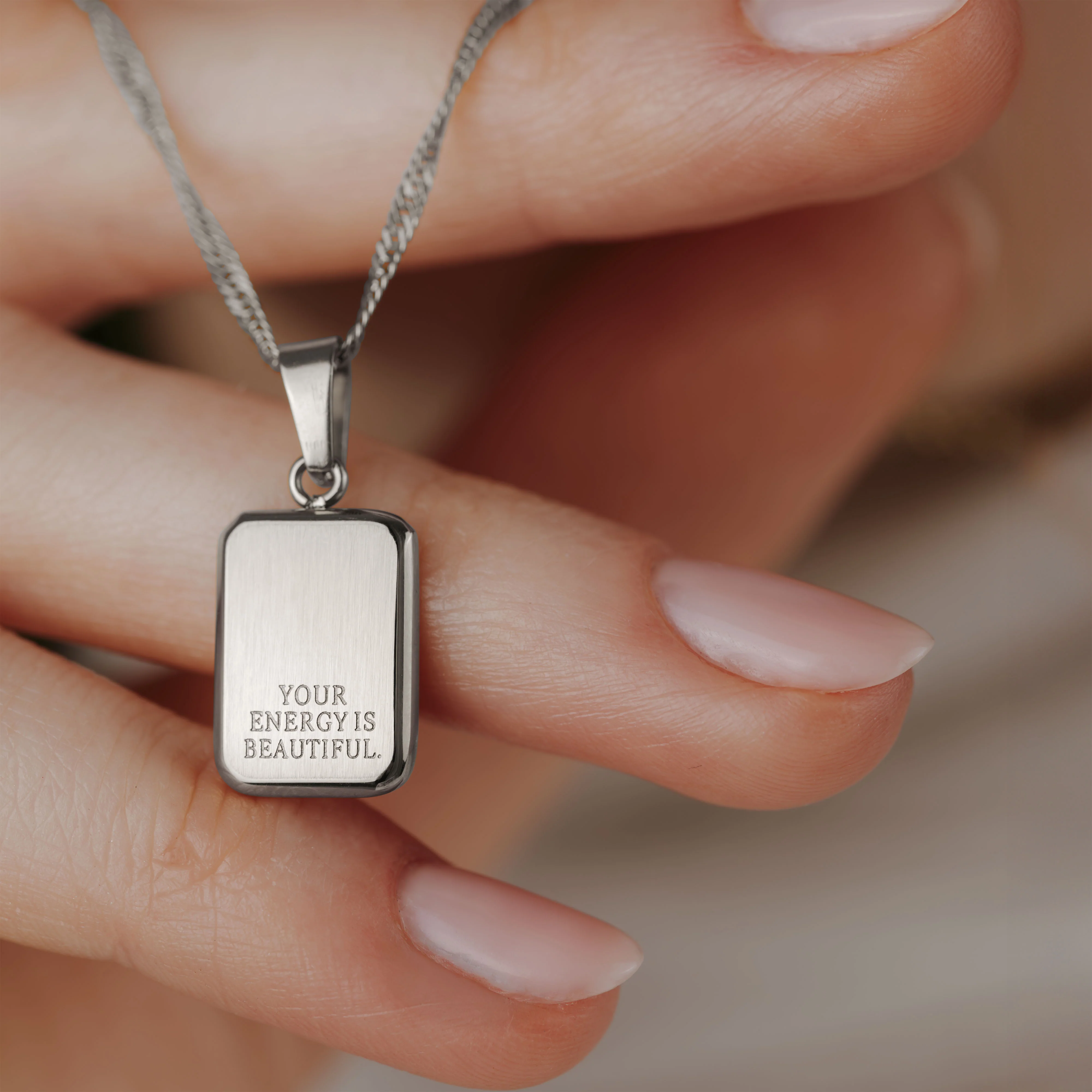 Your energy is beautiful Necklace Silver - Image 2