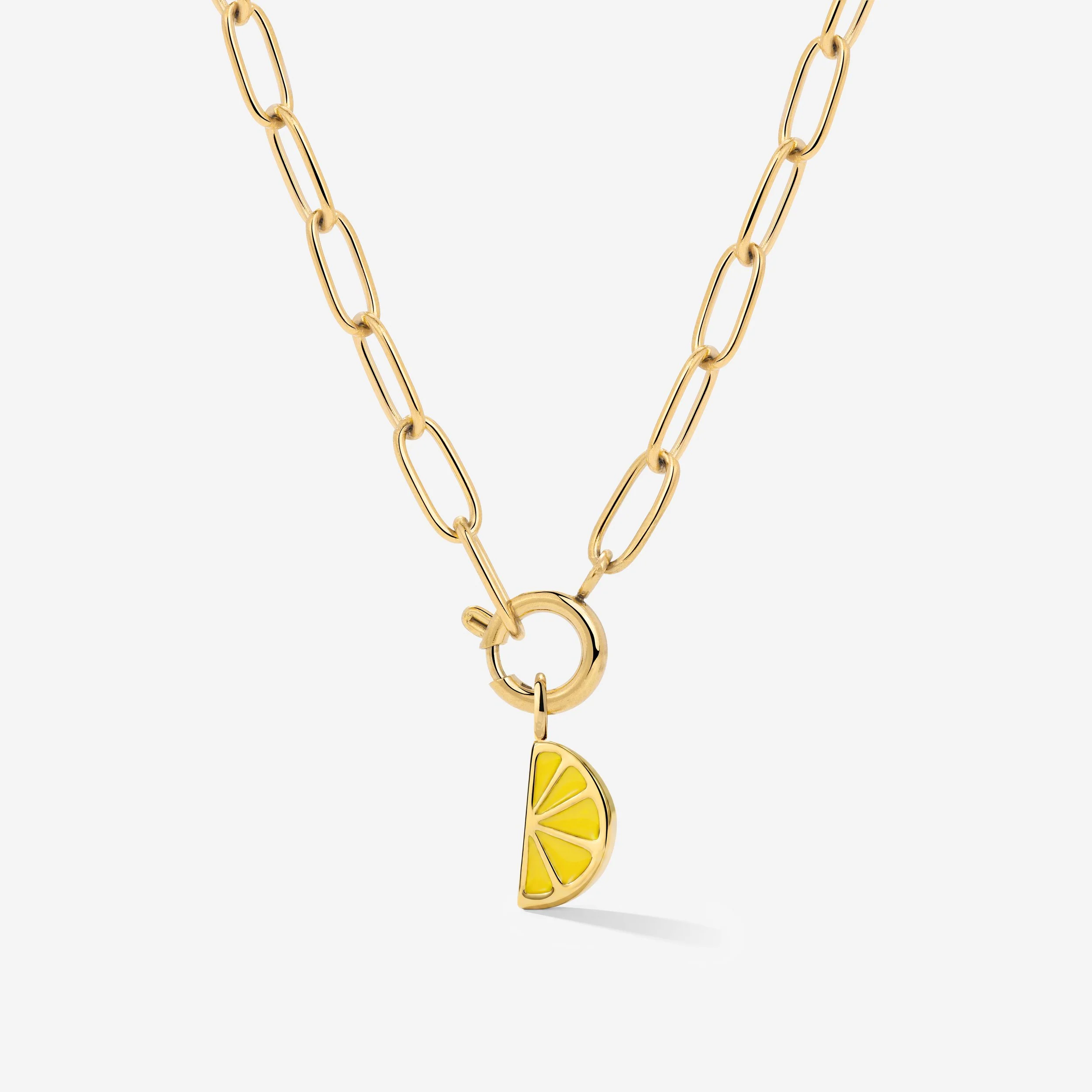 Zesty Oval Links Necklace Set Gold