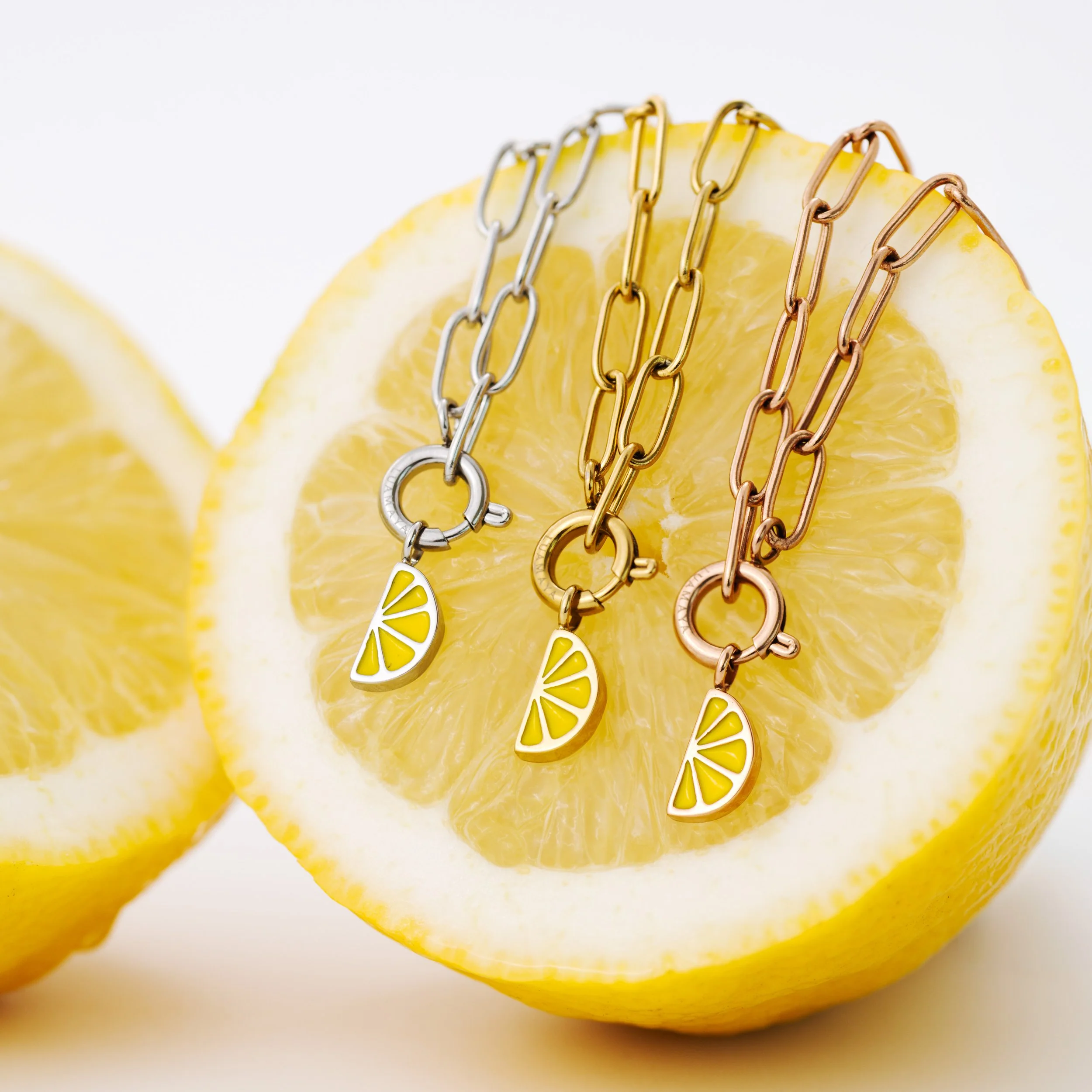 Zesty Oval Links Necklace Set Gold - Image 5