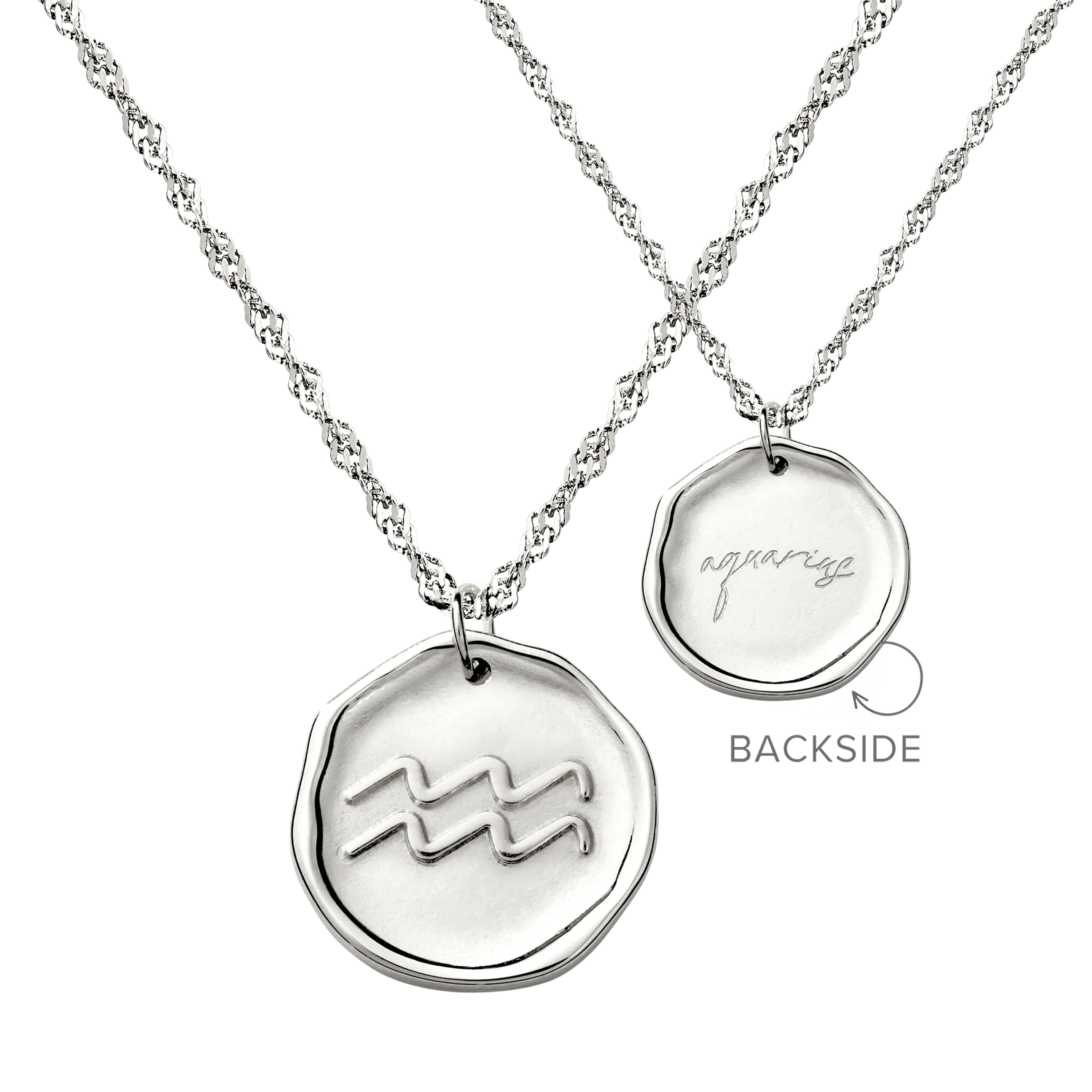 Zodiac Necklace – Aquarius Silver