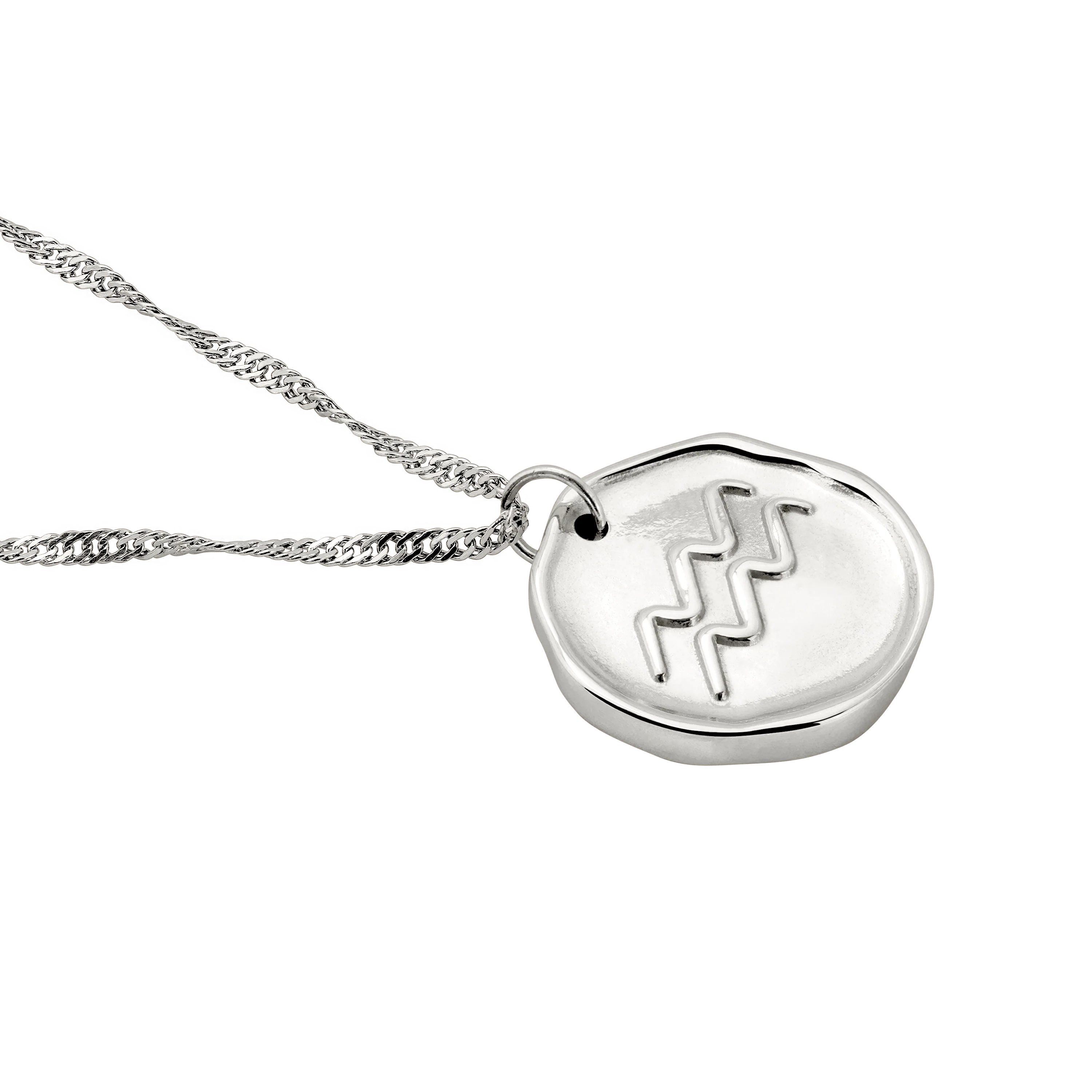 Zodiac Necklace – Aquarius Silver - Image 4