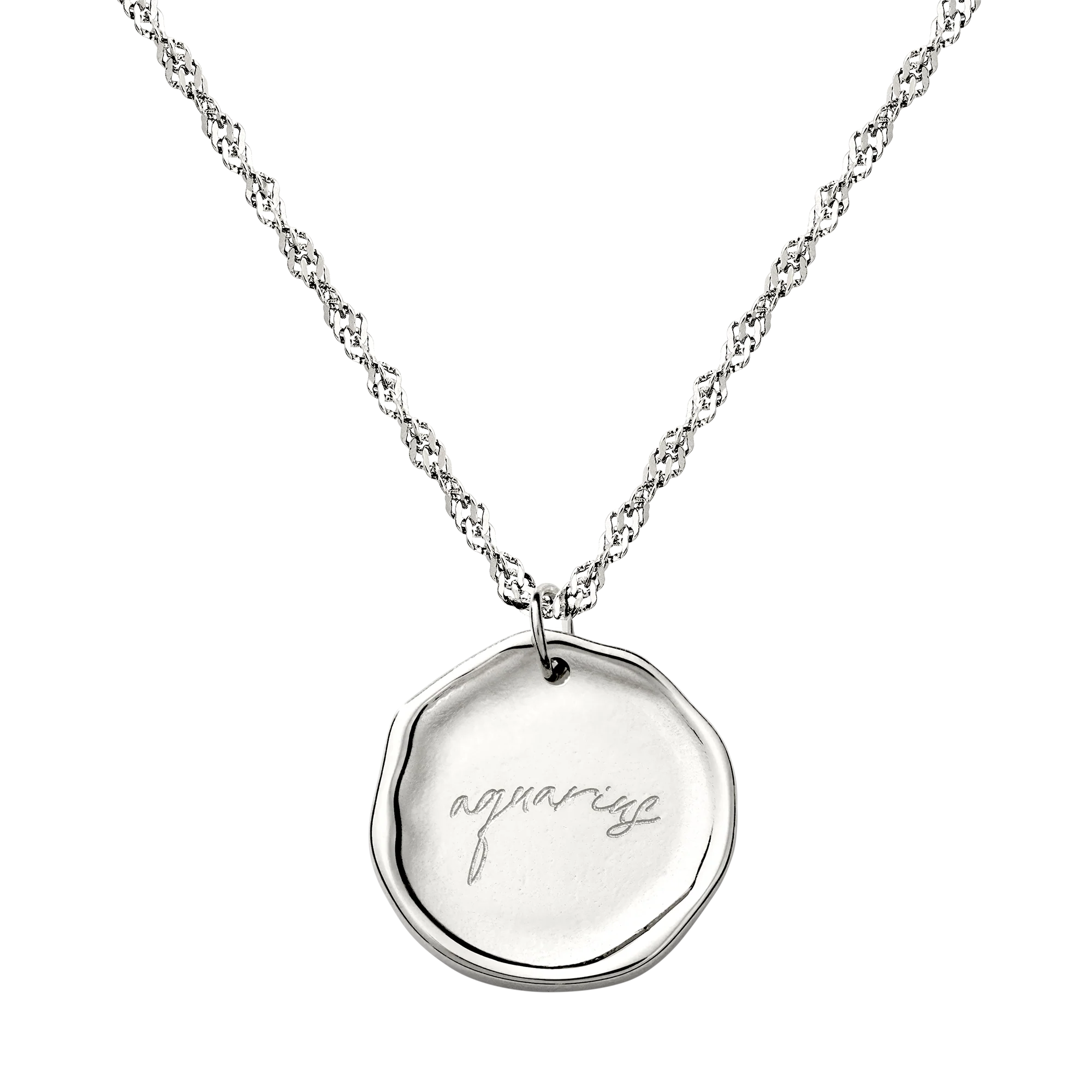 Zodiac Necklace – Aquarius Silver - Image 6
