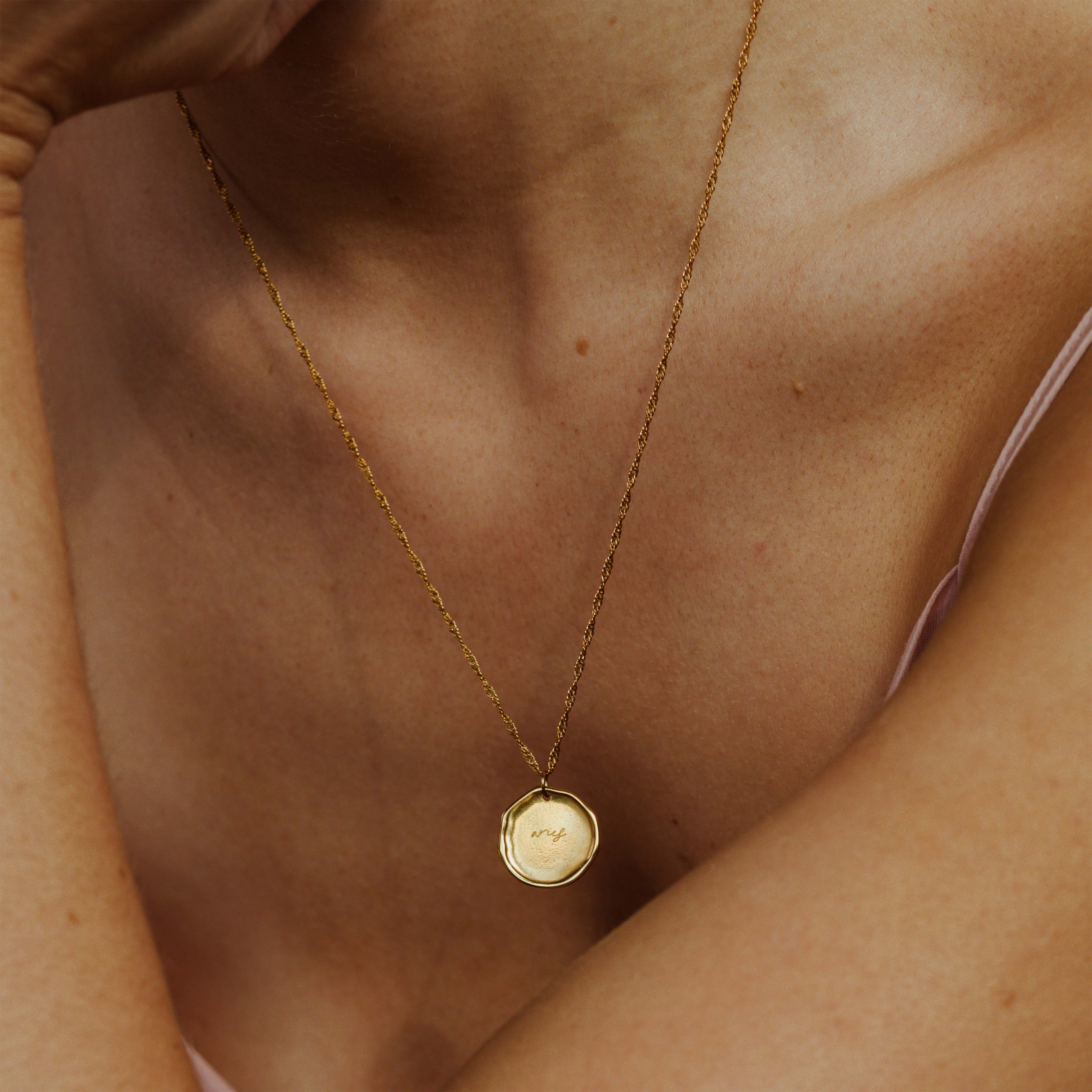 Zodiac Necklace – Aries Gold - Image 2