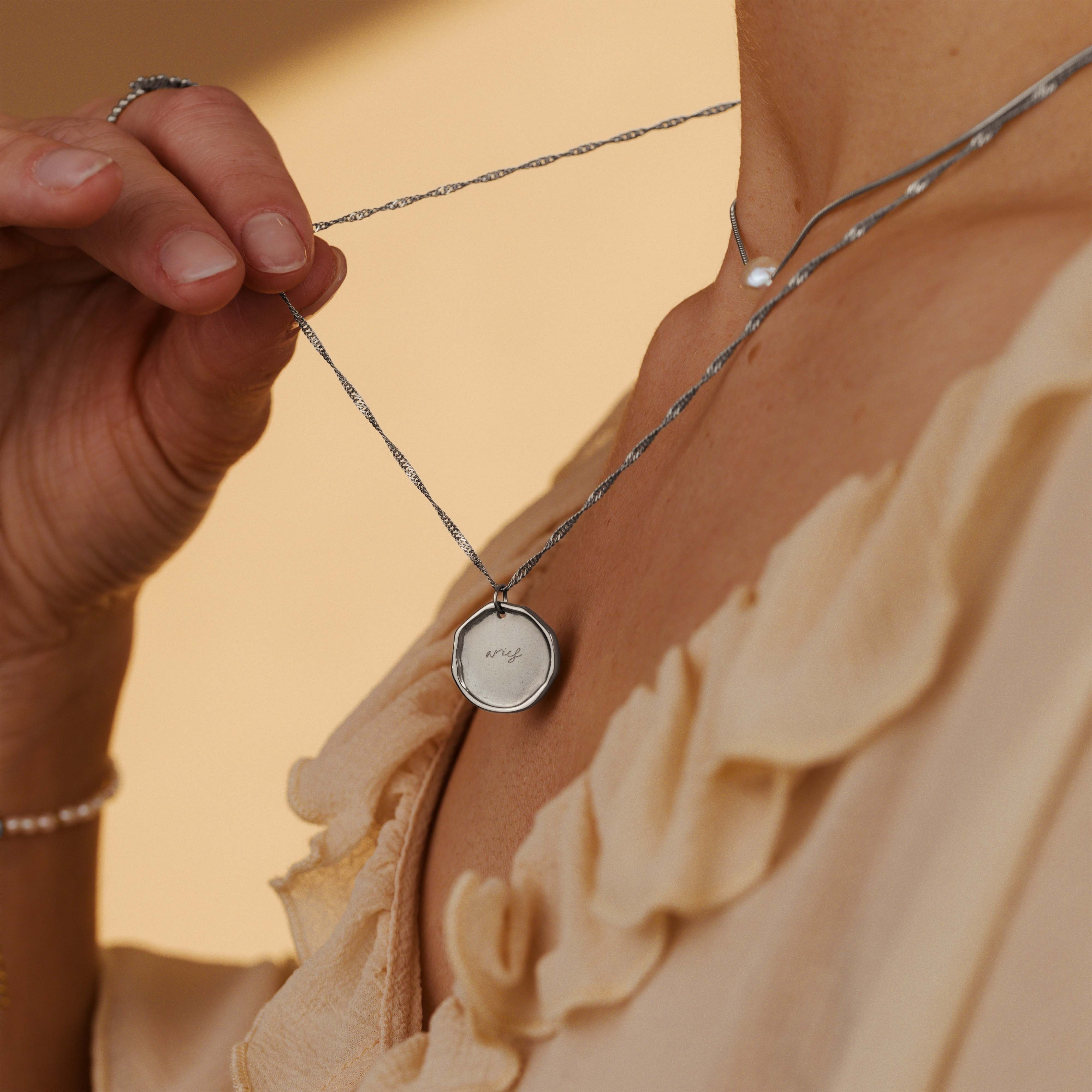 Zodiac Necklace – Aries Silver - Image 6