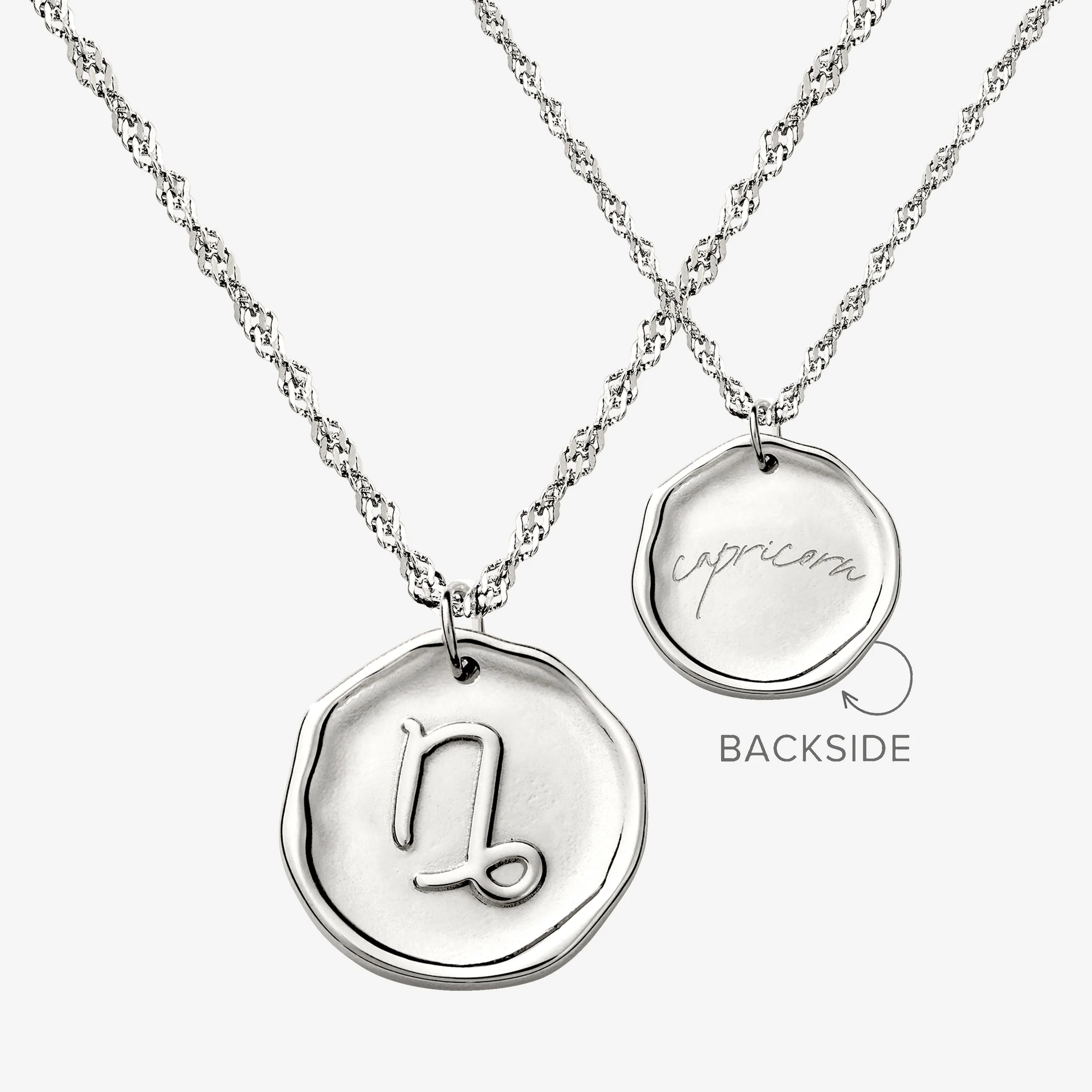 Zodiac Necklace – Capricorn Silver
