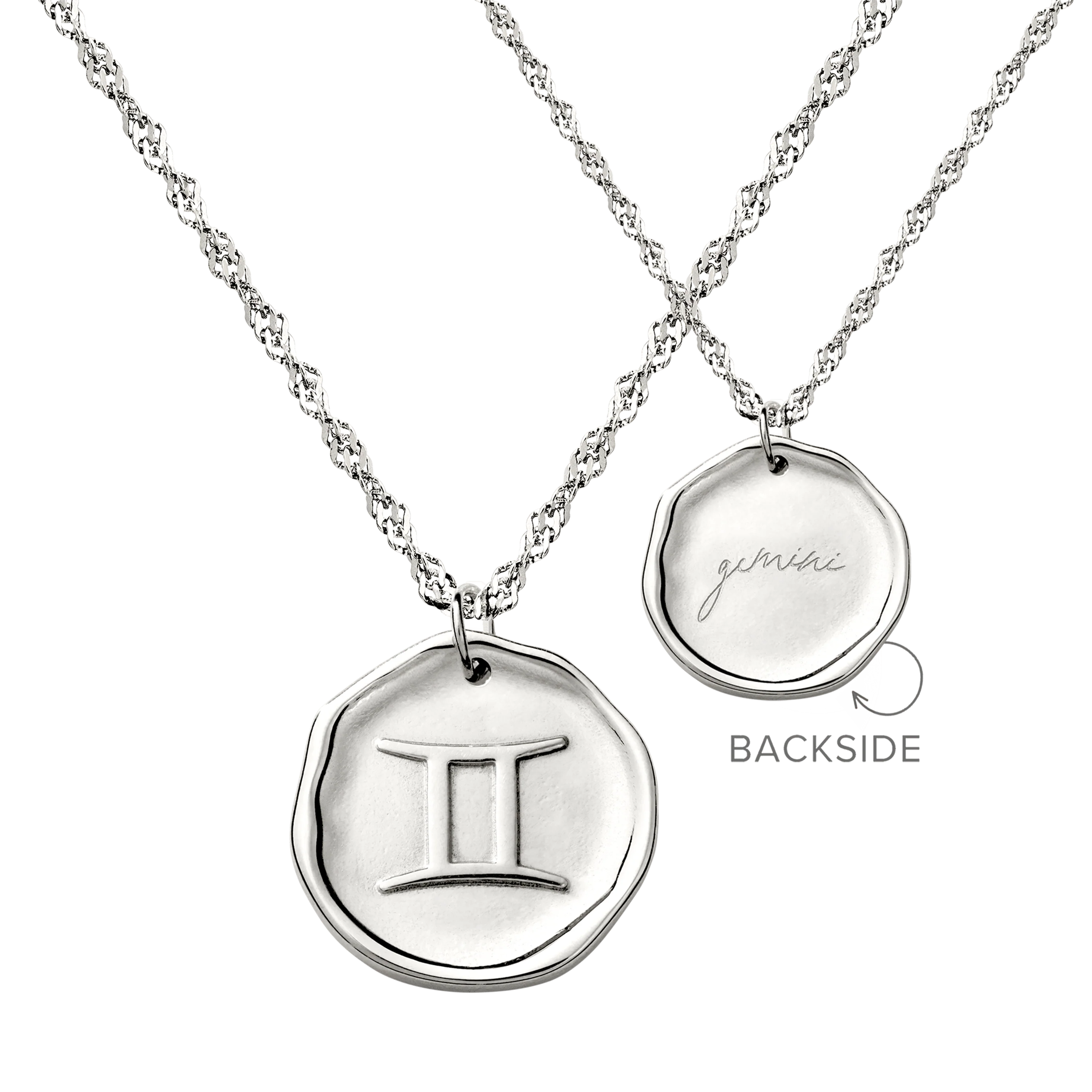 Zodiac Necklace – Gemini Silver